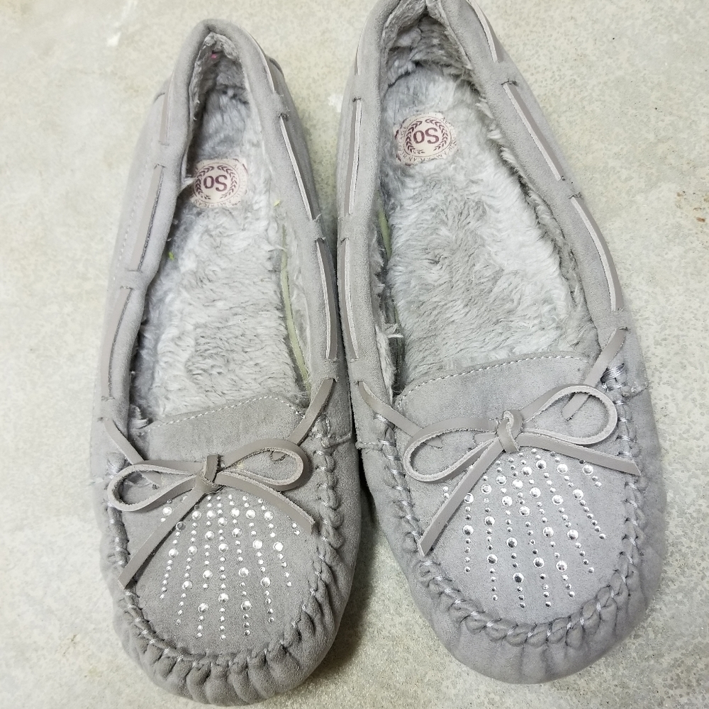 SO rhinestone moccasins